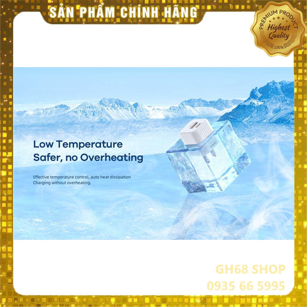 Củ Sạc Sạc Nhanh 20W Remax RP-U2 Tích Hợp 2 Cổng Sạc Nhanh PD Type C + USB Thiết Kế Nhỏ Gọn