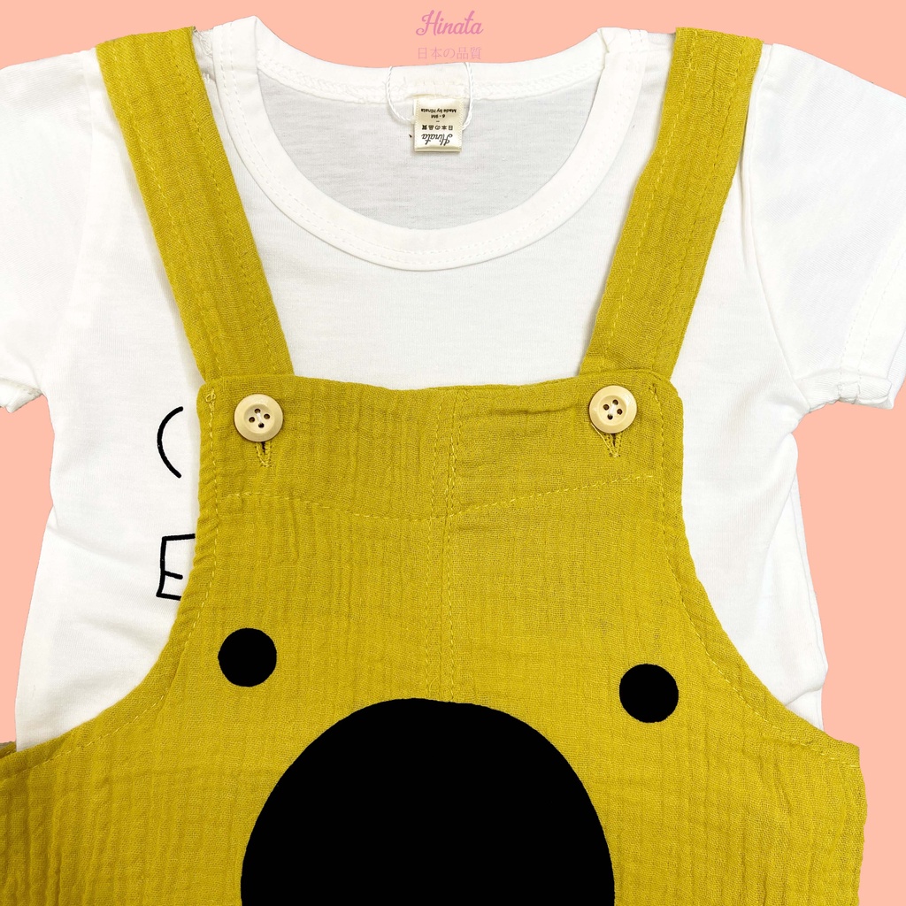 Set quần áo yếm Unisex Hinata - chất liệu đũi thoáng mát BF63
