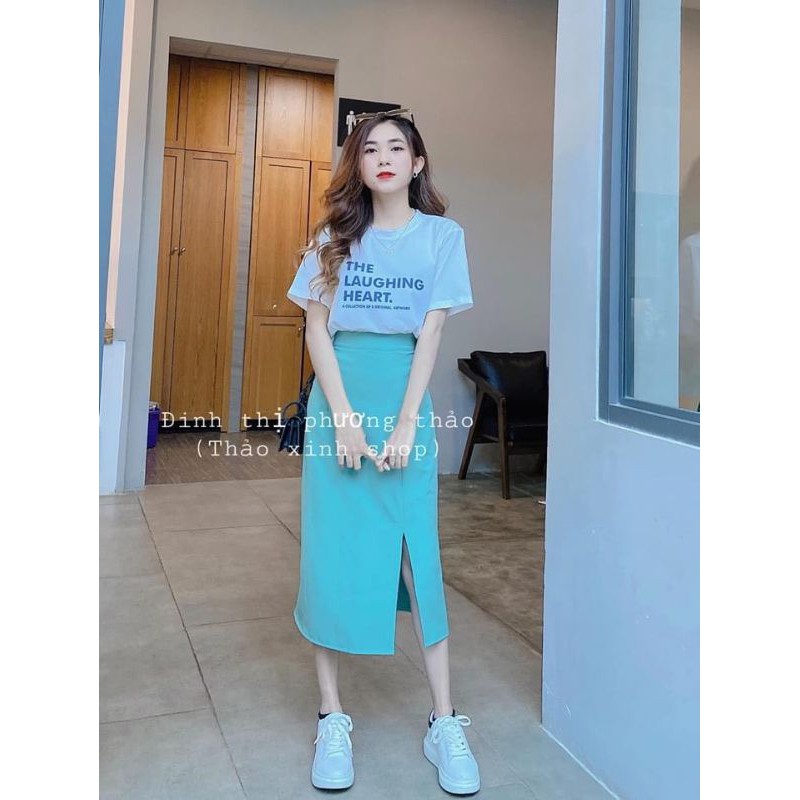 set bộ combo hot hit cho nàng áo pull + chân váy xanh ngọc cực nịnh dáng cho các chị em