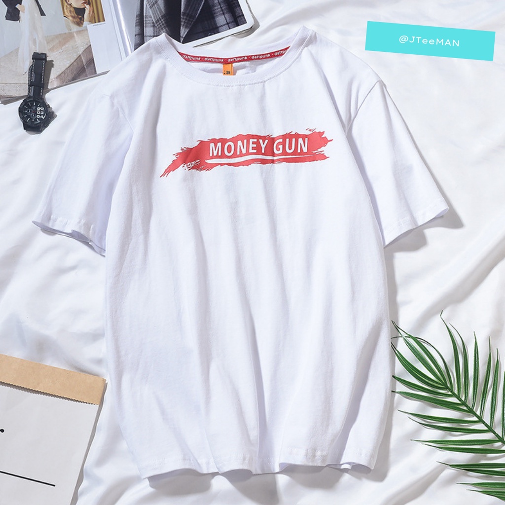 Áo thun Unisex tay lỡ nam nữ JTeeMan, áo phông form rộng cá tính in chữ DAFTPUNK vải Cotton thoáng mát - JT14