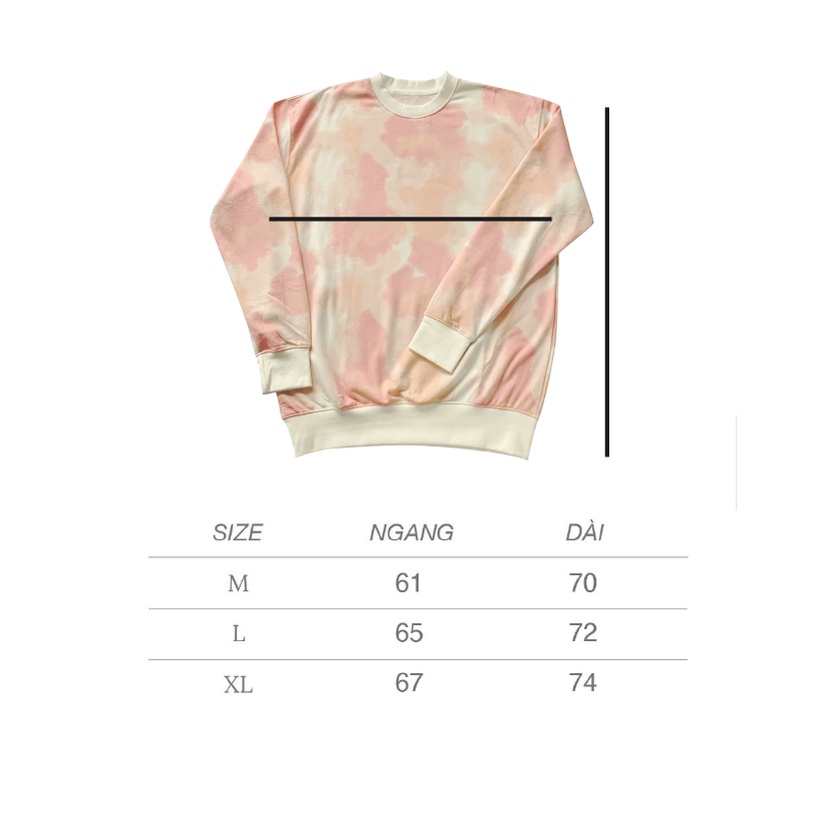 Áo Sweater nữ form rộng TIE DYE VIBE FREE loang hồng form rộng | BigBuy360 - bigbuy360.vn