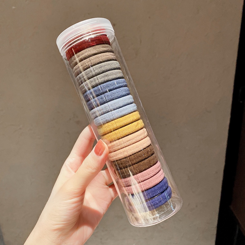 Set 20 dây buộc tóc cao su co giãn không đau nhiều màu sắc phong cách Hàn Quốc cho nữ