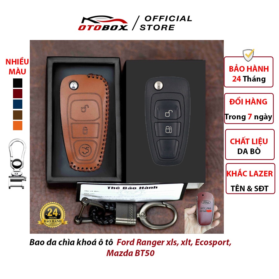 Bao da chìa khoá ôtô Mazda bán tải 50, chìa gấp nhỏ 3 nút, bọc bảo vệ chìa khoá oto chống xước mycar store
