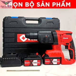 Máy khoan bê tông dùng pin 3 chức năng 118V KEN - Máy khoan đục Bê tông ken không chổi than - Máy đục tường pin 10 CE