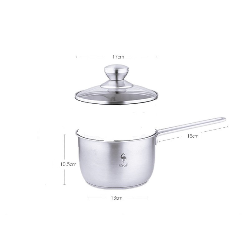 Nồi có tay cầm inox 304 - SSGP - 16cm