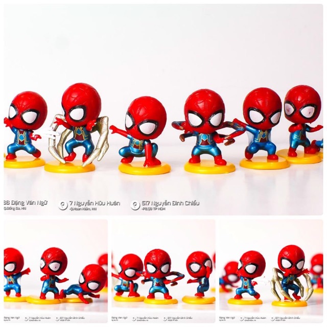 Set spider man chibi 8 con tsum tsum