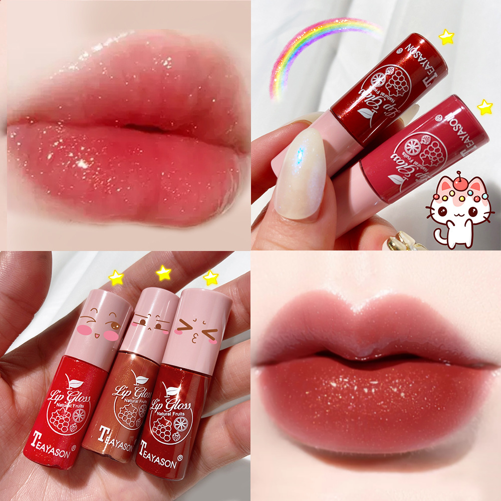 TEAYASON Glossy Lipstick Transparent Lipgloss Glossy Jelly Shine Lip Glaze