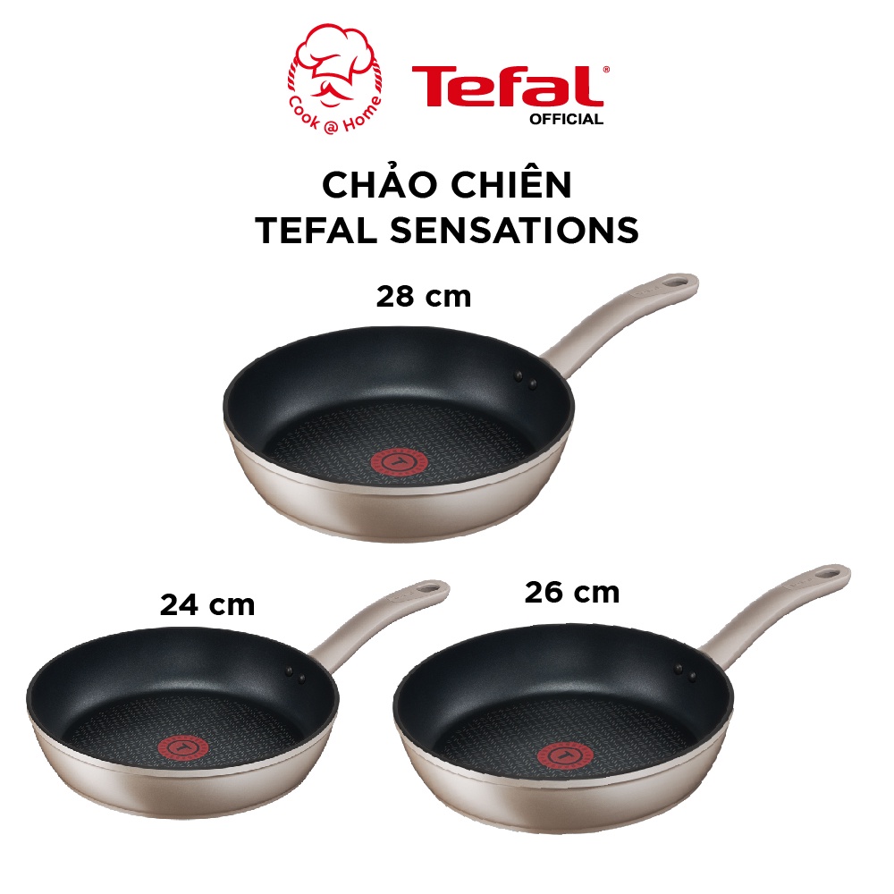 Chảo chiên chống dính Tefal Sensations dùng cho mọi loại bếp H9100414-H9100514-H9100614