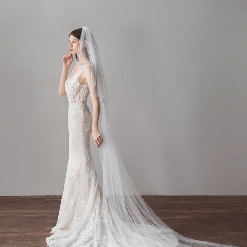 Mạng Che Mặt 2 Tầng Bằng Vải Tuyn Trang Trí Cô Dâu