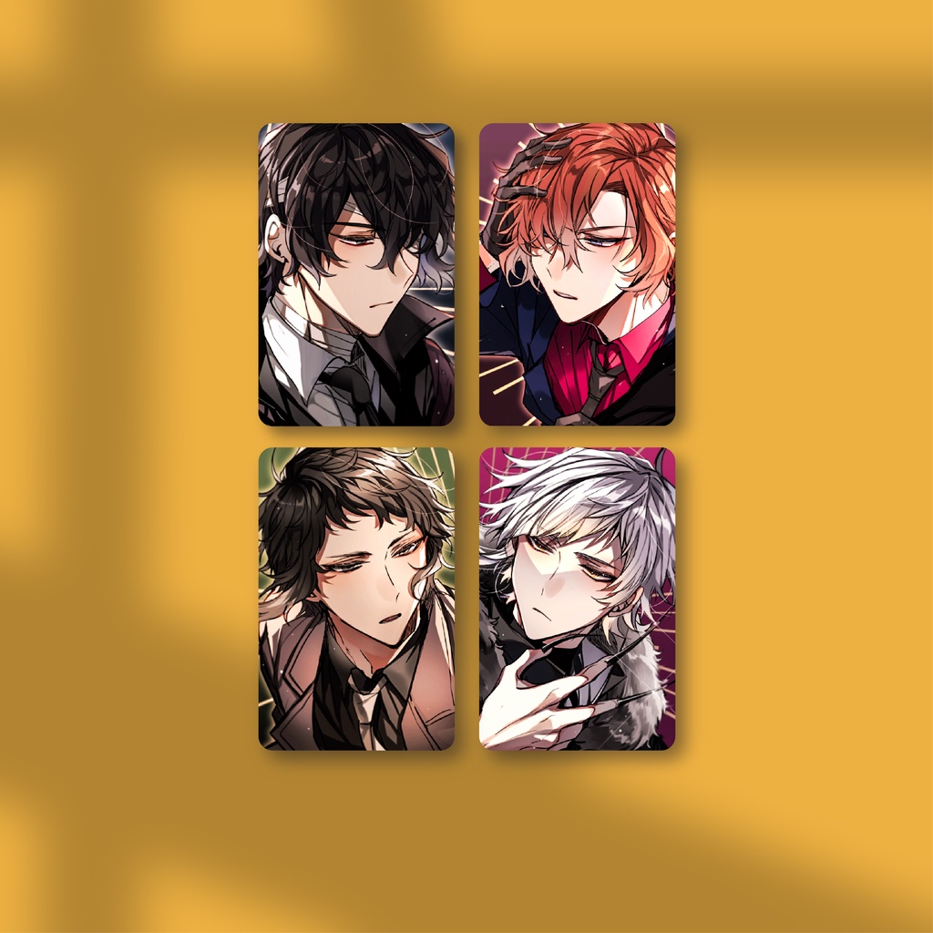 Thẻ Card Bo Góc Anime Bungo Stray Dogs - Giấy Bìa Cứng - Có Màng Cán