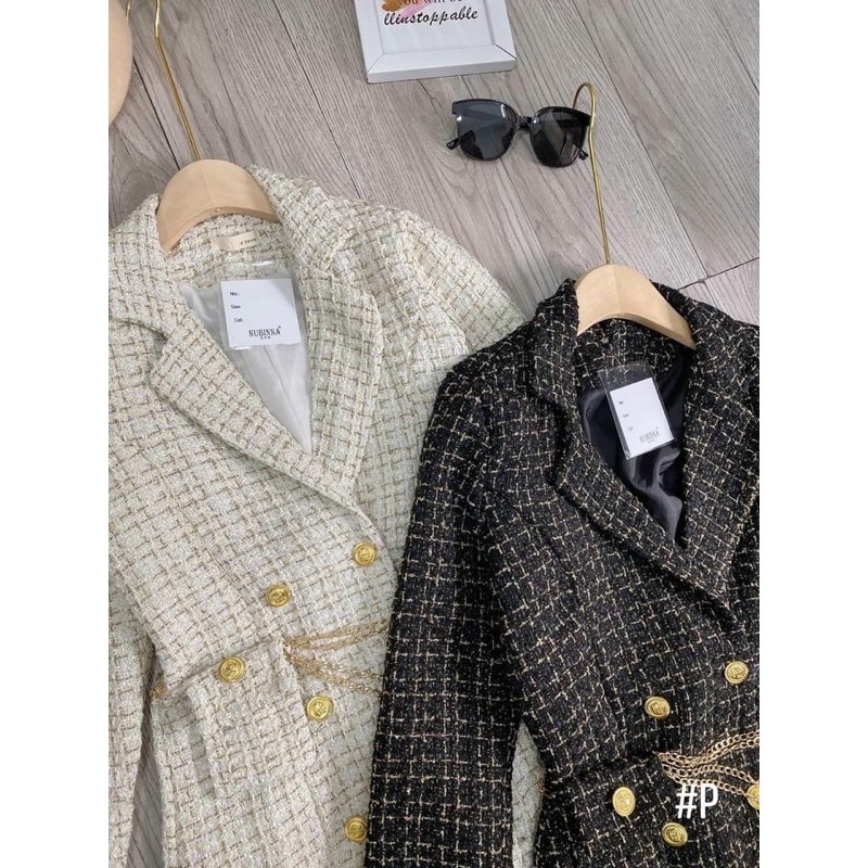 Vest dạ nhũ kèm túi