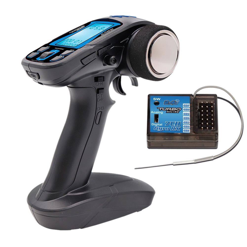 Máy Phát Radio Kỹ Thuật Số 7CH TURBO RACING TB-TX2 2.4GHz FHSS Có Màn Hình LCD TB-RX200 Cho Tàu Thuyền Điều Khiển Từ