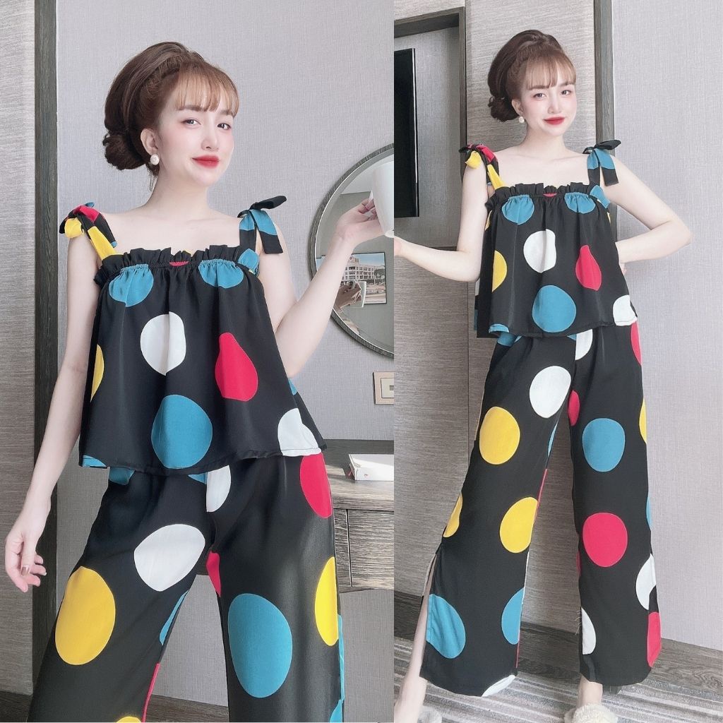 Đồ Ngủ Sexy, Đồ Ngủ Nữ Lụa MANGO Cao Cấp Mềm mại xinh xắn &lt;65KG
