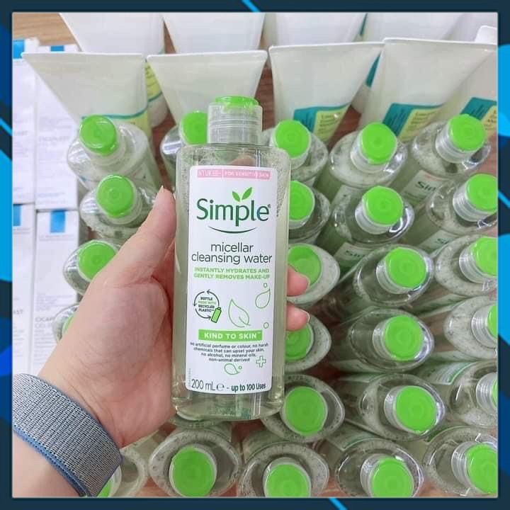 Nước tẩy trang Simple Micellar làm sạch, không chứa cồn gây khô rát 200ml - Balan Shop