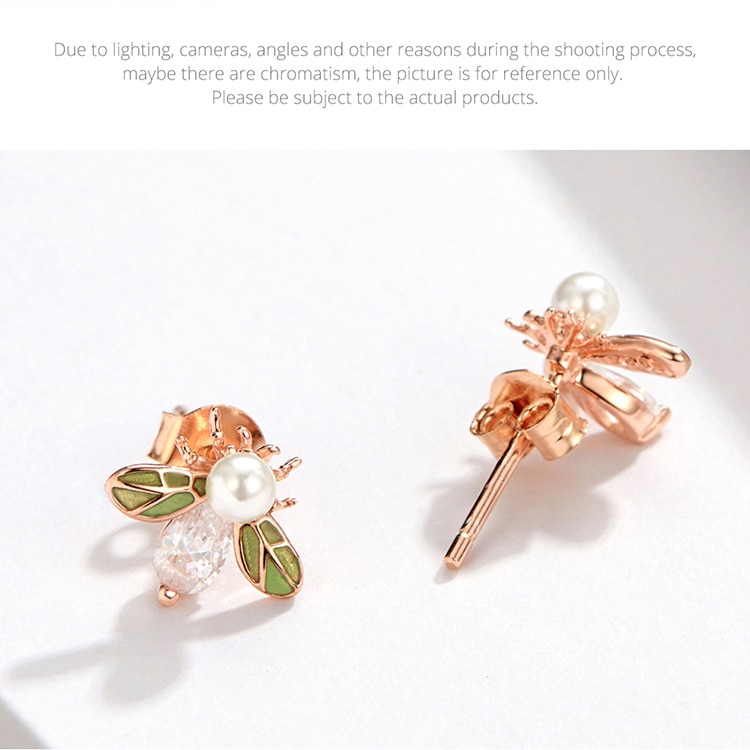 Bông tai BAMOER SCE643 bằng bạc 925 hình con ong thời trang