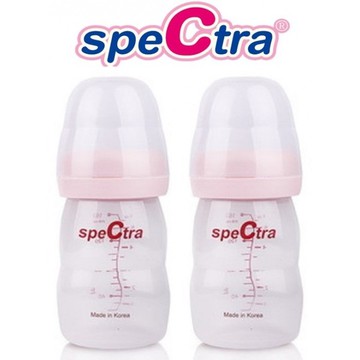 Bộ 2 bình trữ sữa cổ rộng 160ml + 2 núm ti size M (cho bé từ 3 đến 7 tháng tuổi) không BPA SPECTRA (Hàn Quốc)