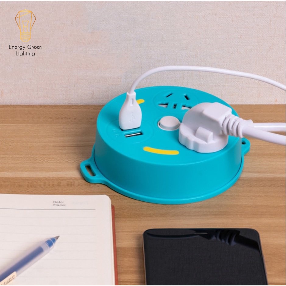 Ổ Cắm Điện Energy Green Lighting Thông Minh Chuyển Đổi Đa Chức Năng OD-343 Dây Dài 1m8 - Chuẩn Sạc An Toàn