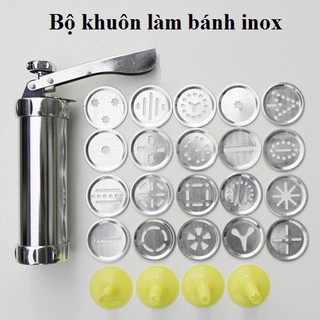 Bộ khuôn, Dụng Cụ Tạo kiểu Bánh Quy và bơm kem inox Biscuits đa năng