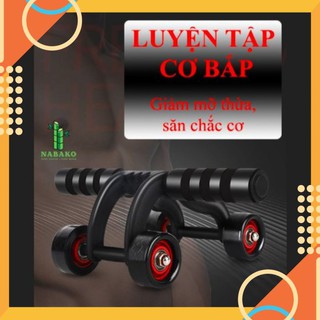 Con lăn tập bụng 4 bánh cao cấp tặng kèm thảm