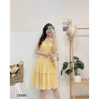 Đầm 2 dây bèo tầng D0680