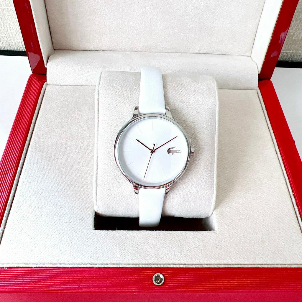 Đồng hồ nữ dây da Set Lacoste White Tone