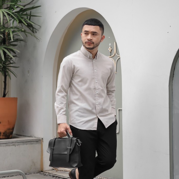 Broodis Áo Sơ Mi Dài Tay Vải Kaki Rách Gối Kiểu Mỏng Cơ Bản Tuổi Teen - Miễn Phí Vận Chuyển