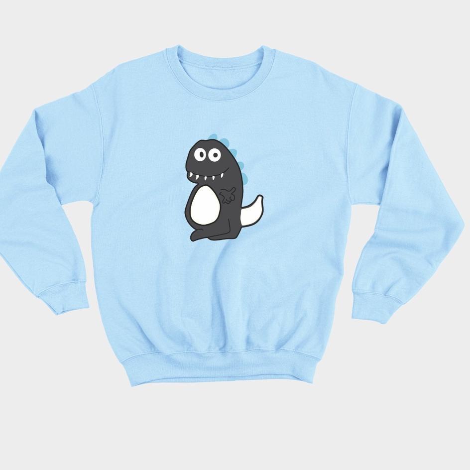 Áo Sweater Td9 Dino Cơ Bản Hình Răng Khủng Long (Có In Hình Ảnh) M - XXL (Nam Và Nữ)