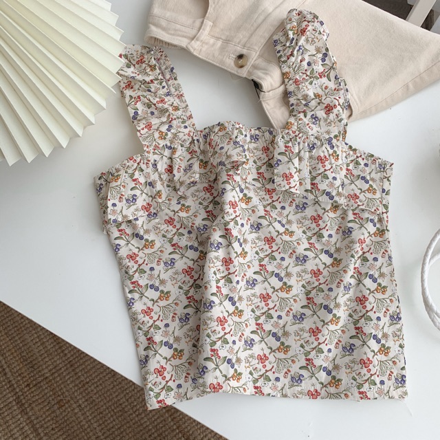 [Mã WASKT304 giảm 15% tối đa 30K đơn 99K] Áo dây bèo vai- baby flora top | BigBuy360 - bigbuy360.vn