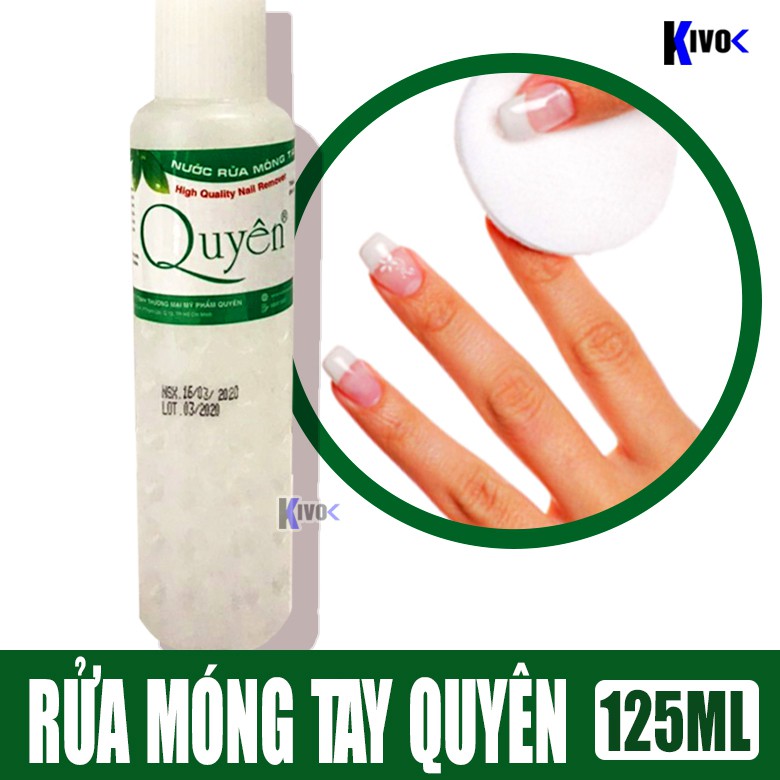 Nước Rửa Móng Tay Móng Chân Quyên / Tẩy Sơn Móng - Nuôi Dưỡng Móng - Dung Dịch Acetone Chai 125ml - Kivo