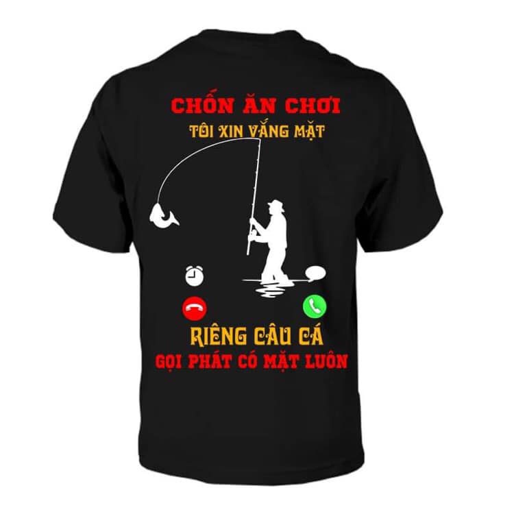 Áo Thun In Logo Câu Cá Cho Cần Thủ Chất Liệu Cotton Thoáng Mát