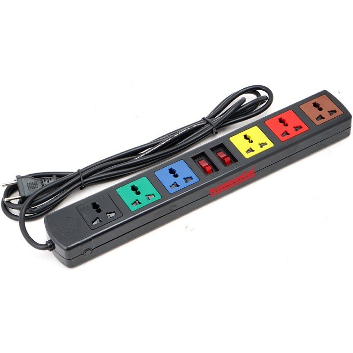 Ổ CẮM ĐIỆN 6 LỔ 3 CHẤU ĐA NĂNG LIOA,Ổ CẮM DÂY LIOA 6 LỔ 3 CHẤU 2 CÔNG TẮC MODEL 6D32N(DÂY 3 MÉT)-6D5