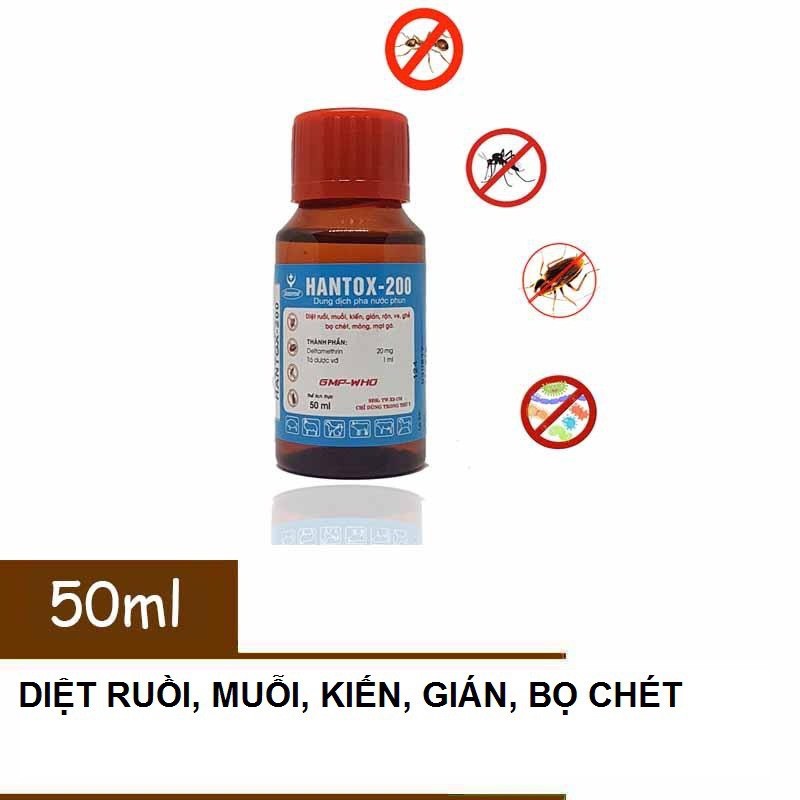 HANTOX - 200 diệt ruồi, muỗi, kiến, gián, bọ chét [50ml]