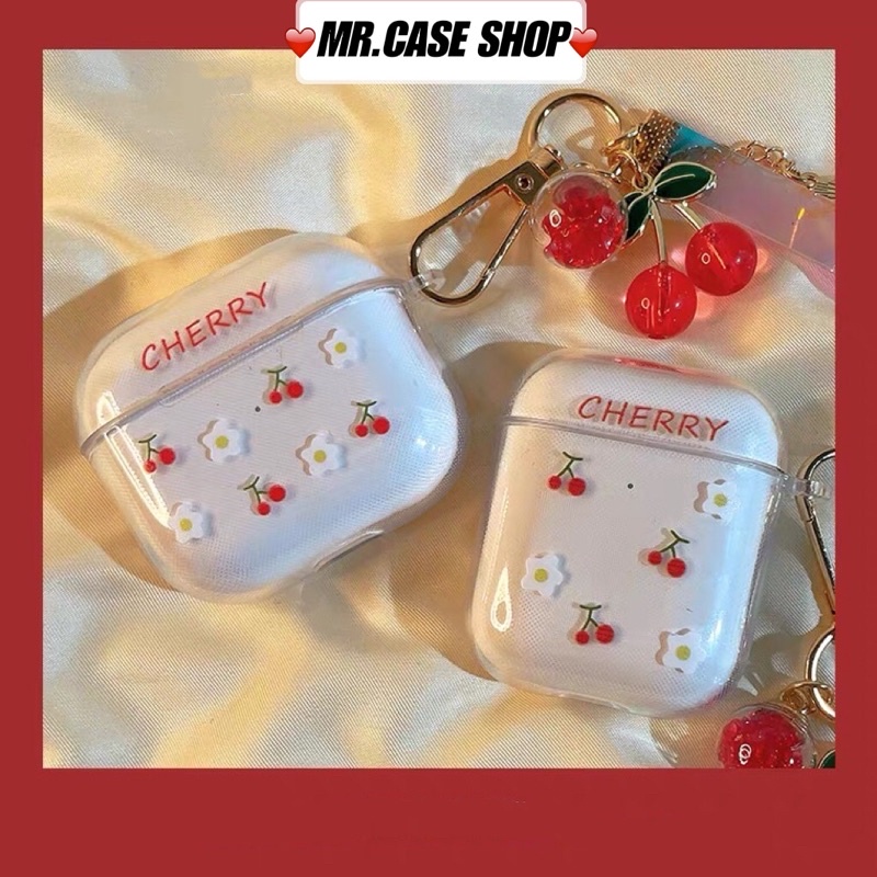 Case Đựng Tại Nghe Airpods 1/2 Pro Hình Cherry Trong Kèm Móc Khoá Xinh - Mr.Case