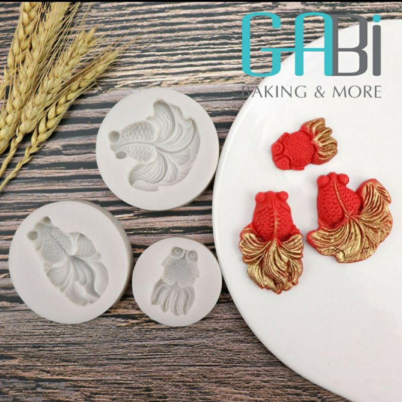 Khuôn fondant silicon cá vàng (nhiều cỡ)