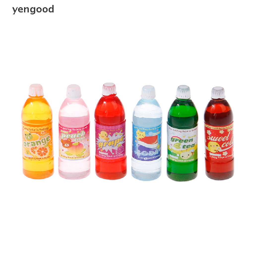 Set 5 Mô Hình Chai Nước Ép Trái Cây Hoạt Hình Trang Trí Nhà Búp Bê