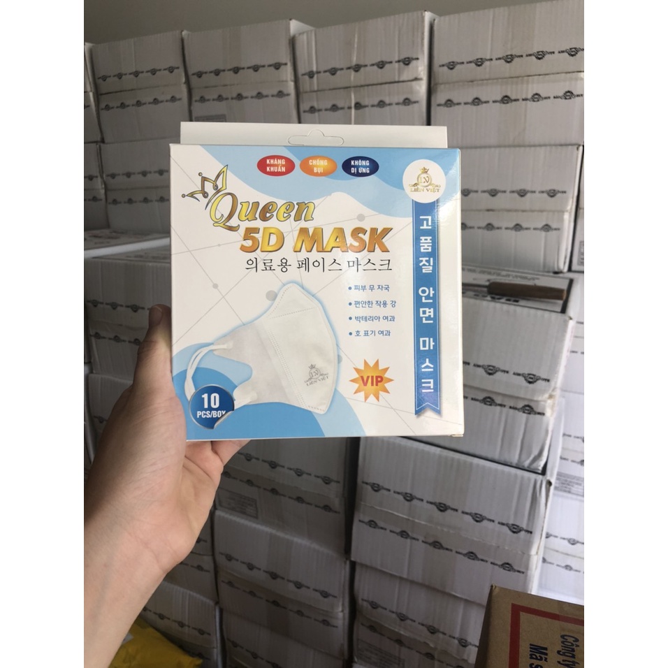 Combo 5 túi Khẩu trang 5D Queen Mask-Hàng Chính Hãng
