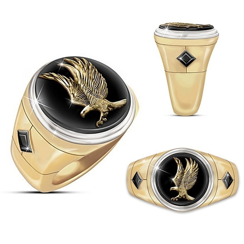 Nhẫn Mạ Vàng 18k Hình Chim Công Đính Đá Sapphire Sang Trọng