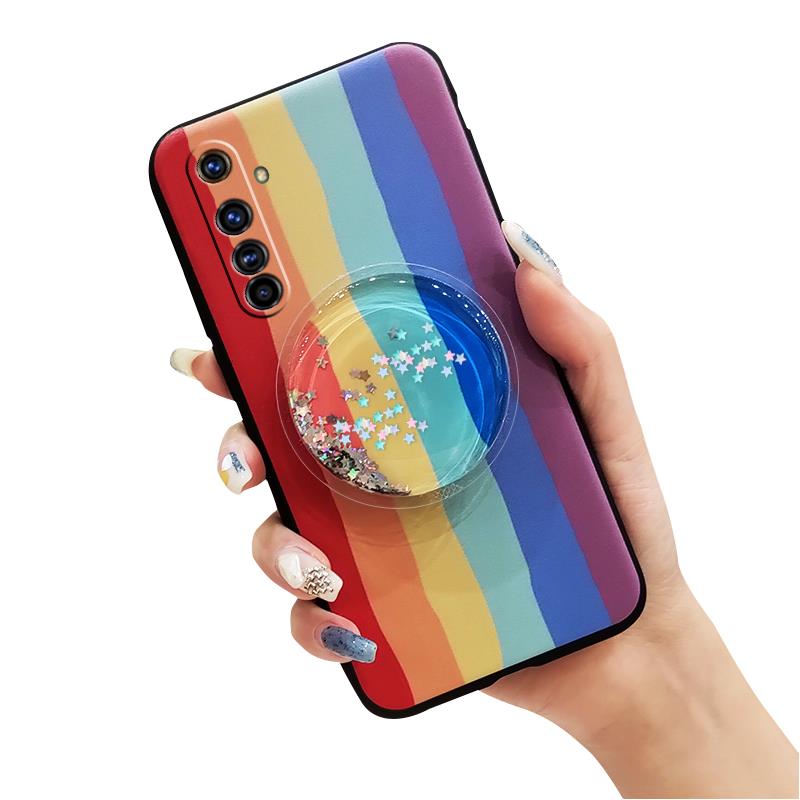 Ốp Điện Thoại Họa Tiết Cát Chảy Có Giá Đỡ Cho Oppo Realme X50 Proins Edition