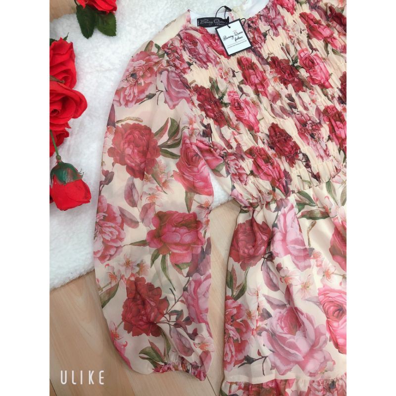 ĐẦM MAXI HOA XÒE (SIZE S-M-L) NHÚNG NGỰC TAY DÀI PHỒNG HÀNG THIẾT KẾ | BigBuy360 - bigbuy360.vn