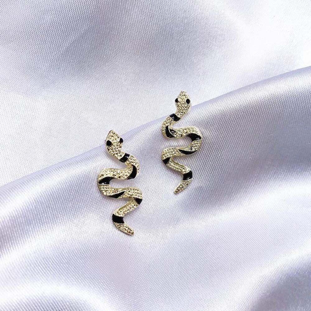 Bông Tai Hình Rắn Phong Cách Vintage Thời Trang|Trang Sức Thời Trang Nhiều Màu Sắc|Túi Xách Màu Đen Phong Cách Hàn Quốc