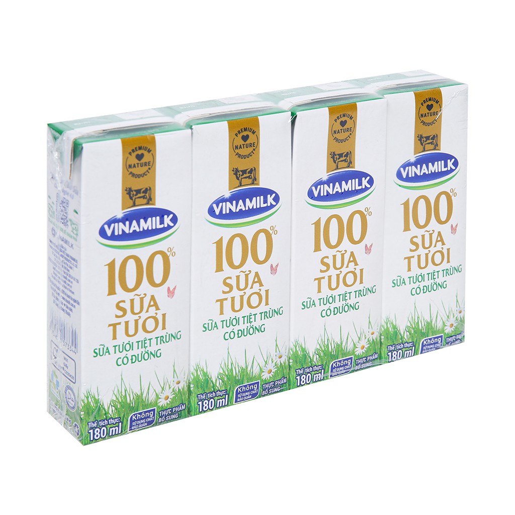 Lốc sữa Vinamilk 100% 180ml