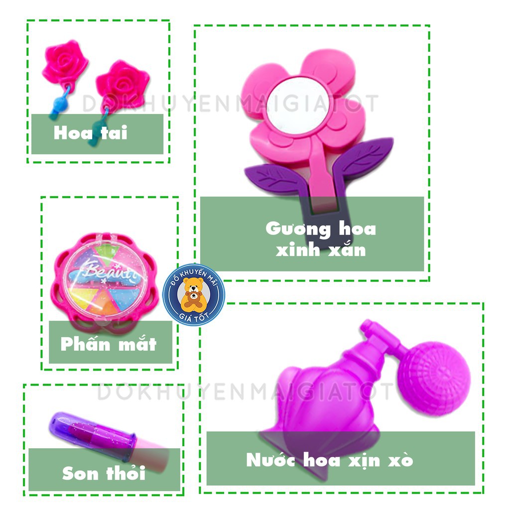 Bộ đồ chơi trang điểm cho bé gái 20 chi tiết hình chuột hồng đáng yêu WD-S37