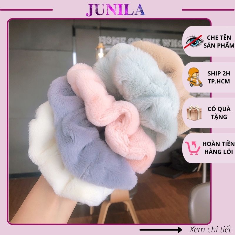 Dây buộc tóc scrunchies lông nhung mềm mại xinh xắn CT06