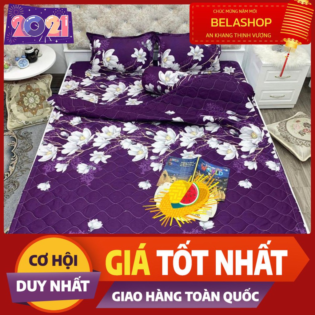 [Ga gối]Bộ ga gối 3 món 10cm,15cm,20cm,đủ kích thước,mẫu lan tím