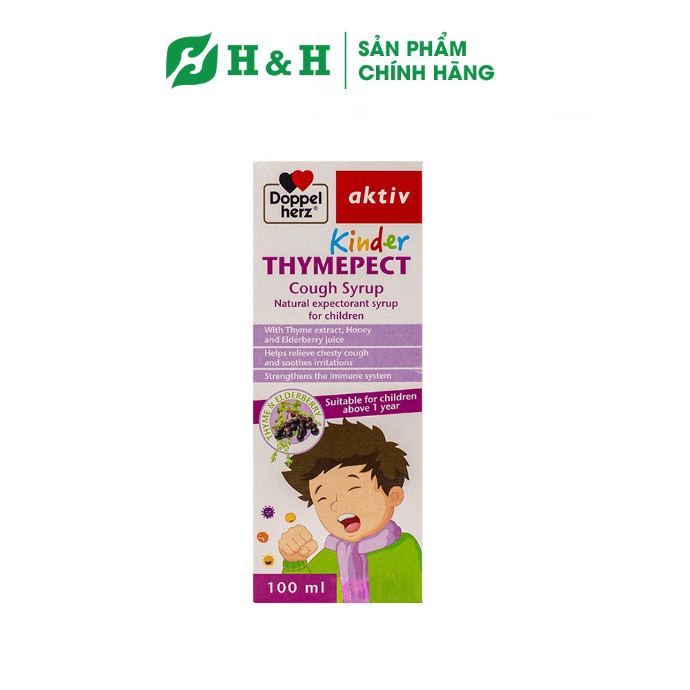 Siro cho bé giảm ho, long đờm, tăng cường miễn dịch đường hô hấp - Doppelherz Aktiv Kinder Thymepect (100 ml)