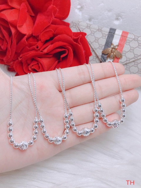 Dây chuyền bạc mặt bi cho bé siêu xinh