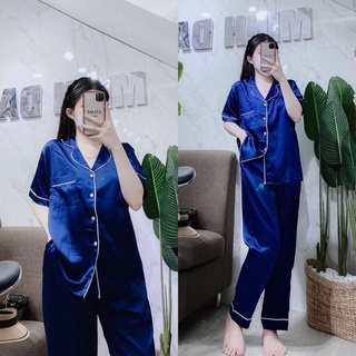 Bộ pizama lụa viền tay con quần dài