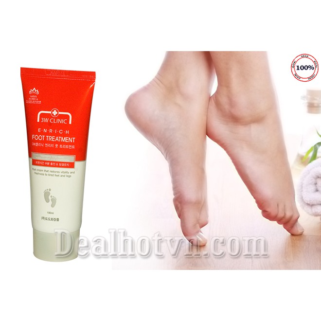 KEM TRỊ NỨT GÓT CHÂN 3W_CLINIC_FOOT_TREATMENT 100ML NHẬP KHẨU CHÍNH HÃNG - 3121