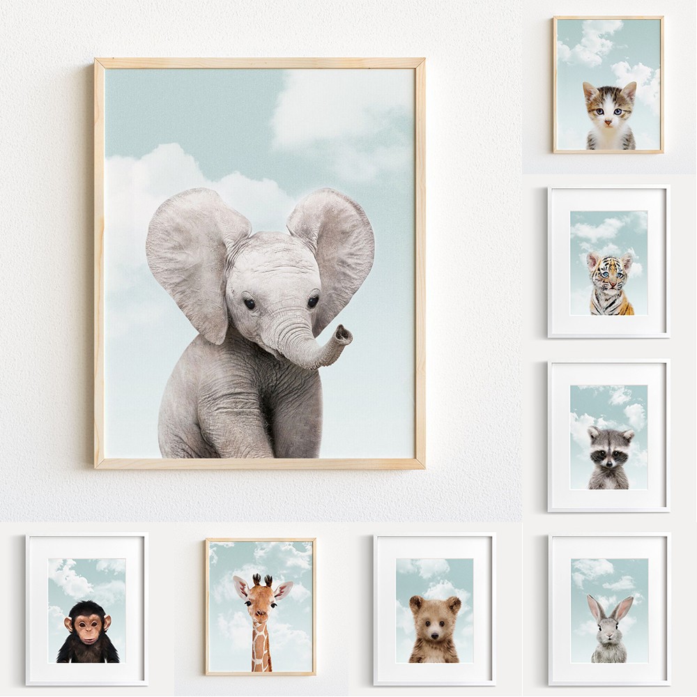 Tranh động vật ngộ nghĩnh ⚡ 𝗙𝗥𝗘𝗘𝗦𝗛𝗜𝗣 ⚡ tranh treo tường phòng trẻ em