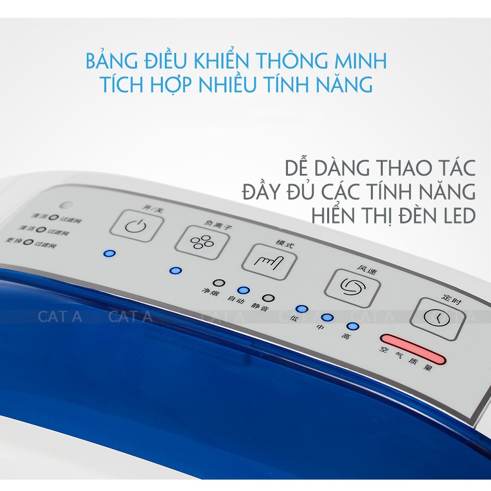 Máy lọc không khí trong nhà PURERAINS cao cấp 4 lớp không gian rộng, khử mùi,diệt khuẩn hiệu quả - BH 12 tháng